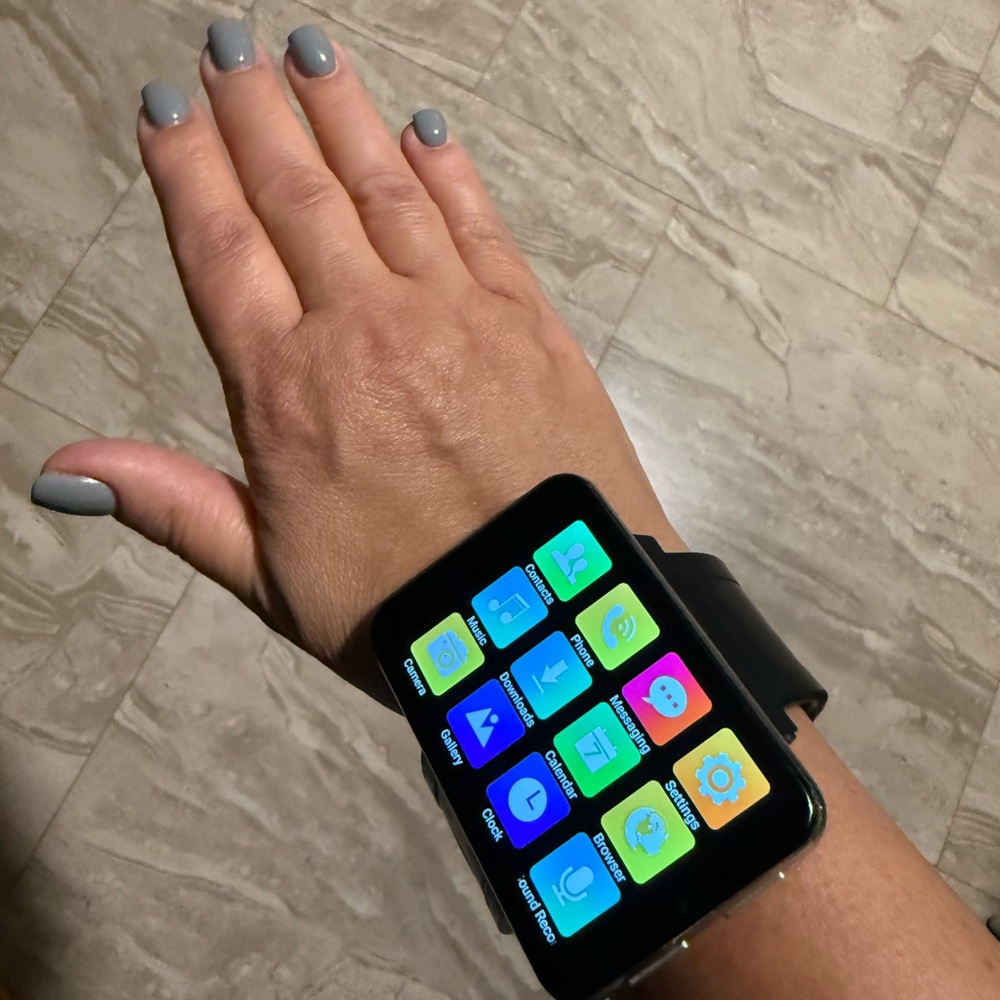 Sleek Black Smartwatch with Charger